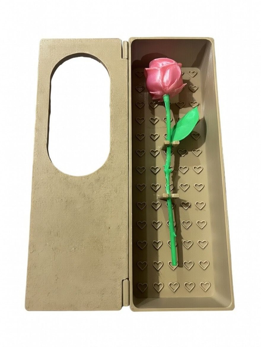 Caja con Rosa Personalizada 3D